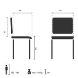 Technische Zeichnung des Besucherstuhls TONSO V mit einer Sitzhöhe von 48 cm von hjh OFFICE
