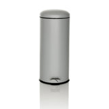 Grauer Mülleimer CLEAN VIII mit Deckel und Trittpedal von hjh OFFICE – 360-Grad-Ansicht (Frontansicht 0°)
