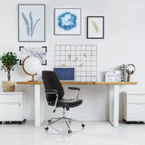 Home-Office-Chefsessel THEO I in Schwarz mit gesteppter Polsterung und Armlehnen von hjh OFFICE