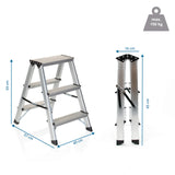 Maßzeichnung der Klappleiter SOLID mit 59 cm Höhe und einer Traglast von 150 kg von hjh OFFICE