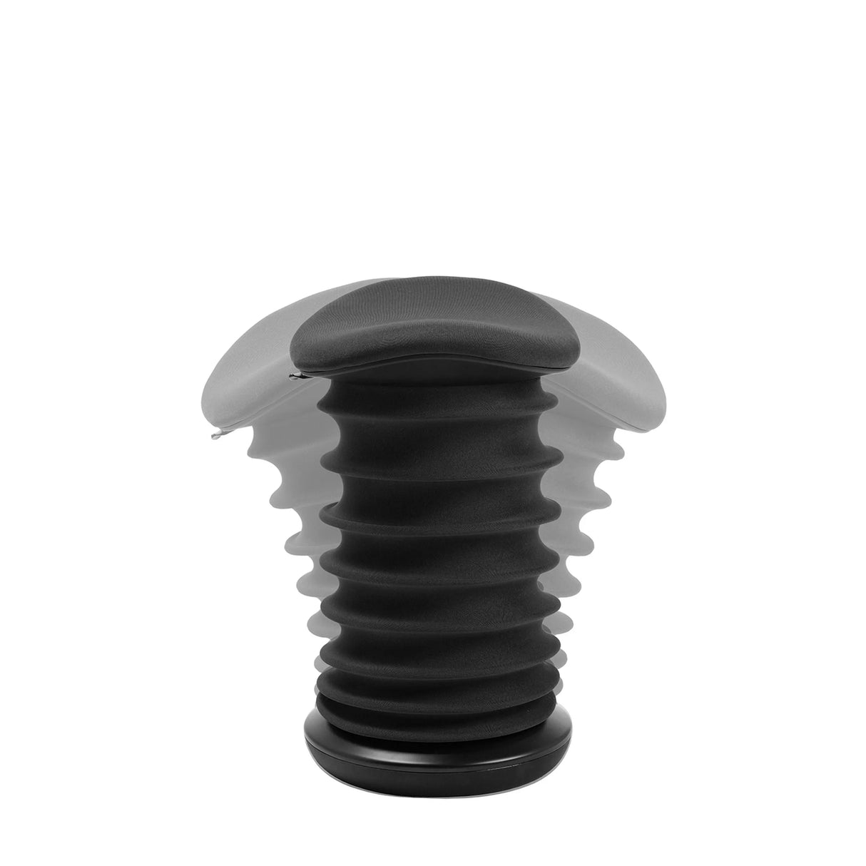 Schwarz gefalteter Sitzhocker Sitness 4D mit Faltenbalg-Design von Topstar