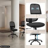 Profi-Bürostuhl Minoro B in Schwarz mit atmungsaktiver Rückenlehne und Gasfeder von hjh OFFICE (KI-generiertes Bild)
