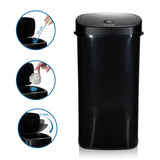 Sensor-Mülleimer CLEAN VI in Schwarz mit Sensor-Öffnung in 25 cm Höhe von hjh OFFICE