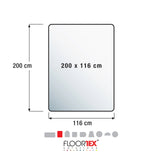 Technische Zeichnung der Bodenschutzmatte ULTIMAT mit 200 x 116 cm von Floortex