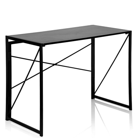 Schwarzer Klappschreibtisch EASY UP MULTI mit schmaler Tischplatte und X-Streben von hjh OFFICE