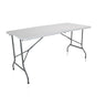 Weißer Klapptisch EASY UP MULTI II mit rechteckiger Platte und grauem Metallgestell von hjh OFFICE