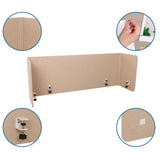 Beige Tischtrennwand FLEXMIUT U mit Befestigungsklemmen und Pinnfläche von hjh OFFICE