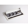 Silbernes Zubehör ELDATA0 mit drei Steckdosen und zwei RJ45-Anschlüssen von hjh OFFICE PRO