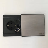 Zubehör ELDO801 als Steckdosenleiste mit Edelstahlabdeckung, USB- und RJ45-Anschluss von hjh OFFICE PRO