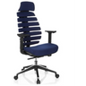 Blauer Profi-Bürostuhl ERGO LINE II PRO mit Stoffbezug, segmentierter Rückenlehne und Armlehnen von hjh OFFICE