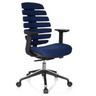 Profi-Bürostuhl ERGO LINE II mit blauem Stoffbezug und segmentierter Rückenlehne von hjh OFFICE