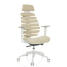 Profi-Bürostuhl ERGO LINE W in Salted Caramel mit beigefarbenem Stoffbezug und weißem Gestell von hjh OFFICE