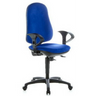 Profi-Bürostuhl ERGO SYDNEY mit blauem Stoffbezug, Armlehnen und Rollen von Topstar