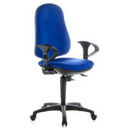 Profi-Bürostuhl ERGO SYDNEY mit blauem Stoffbezug, Armlehnen und Rollen von Topstar