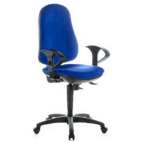 Profi-Bürostuhl ERGO SYDNEY mit blauem Stoffbezug, Armlehnen und Rollen von Topstar