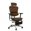 Luxus-Chefsessel ERGOHUMAN PLUS LEGPRO GEN2 aus braunem Leder mit Kopfstütze und Fußstütze von hjh OFFICE