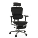 Luxus-Chefsessel ERGOHUMAN PLUS LEGPRO GEN2 aus schwarzem Leder mit Kopfstütze und Fußstütze von hjh OFFICE