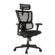 Luxus-Chefsessel ERGOHUMAN SLIM ECO F GEN2 mit schwarzem Netzbezug, Kopfstütze und Armlehnen von hjh OFFICE