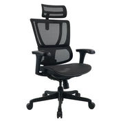 Luxus-Chefsessel ERGOHUMAN SLIM ECO M GEN2 mit schwarzem Netzbezug und verstellbarer Kopfstütze von hjh OFFICE