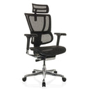Luxus-Chefsessel ERGOHUMAN SLIM GEN2 mit schwarzem Netzbezug und glänzendem Sternfuß von hjh OFFICE