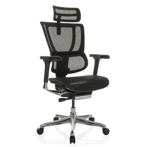 Luxus-Chefsessel ERGOHUMAN SLIM GEN2 mit schwarzem Netzbezug und glänzendem Sternfuß von hjh OFFICE