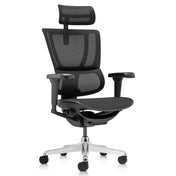Luxus-Chefsessel ERGOHUMAN SLIM ULTRA GEN2 mit schwarzem Netzbezug und Kopfstütze von hjh OFFICE