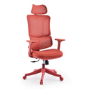 Homeoffice-Bürostuhl Ergomy Colore in Rot mit Netzbezug, Kopfstütze und Armlehnen von MyBuero