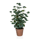 Kunstpflanze Eucalyptus in grüner Farbe mit runden Blättern in einem braunen Tontopf von hjh OFFICE