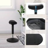 Höhenverstellbare Sitzfläche und Standfuß der Stehhilfe BALANCE SIT I B in Schwarz von hjh OFFICE