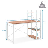 Maßzeichnung des Schreibtischs Easy Up3 mit 120 × 60 cm und einer Gesamthöhe von 120 cm von hjh LIVING