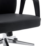 Sitzfläche und Armlehne des Profi-Chefsessel VELVET ECO in Schwarz mit Chromgestell von hjh OFFICE