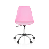 Pinker Homeoffice-Bürostuhl FANCY PRO mit Fußkreuz und fünf Rollen von hjh OFFICE – 360-Grad-Ansicht (Frontansicht 0°)