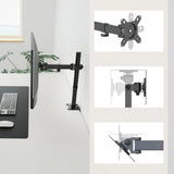Monitorhalterung Ergomount M1 in Schwarz mit VESA-Adapterplatte und Gelenkverbindungen von hjh OFFICE