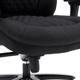 Schwarz gesteppte Sitzfläche des Drehstuhls XXL Pullmann Gen2 aus Stoff von hjh OFFICE