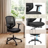 Höhenverstellbare Armlehnen und Sitzfläche des Profi-Bürostuhls Delvia von hjh OFFICE