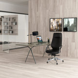 Profi-Chefsessel VELVET in Schwarz mit hoher Rückenlehne und Rollen von hjh OFFICE