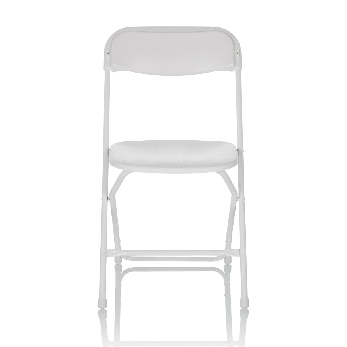 Weißer Outdoor-Stuhl TUDELA XXL W mit gepolsterter Sitzfläche und Gestell von hjh OFFICE – 360-Grad-Ansicht (Frontansicht 0°)