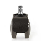 Schwarze Stuhlrolle 5x ROLO No-Noise 11mm/50mm für Hartböden mit metallischem Befestigungsstift von hjh OFFICE