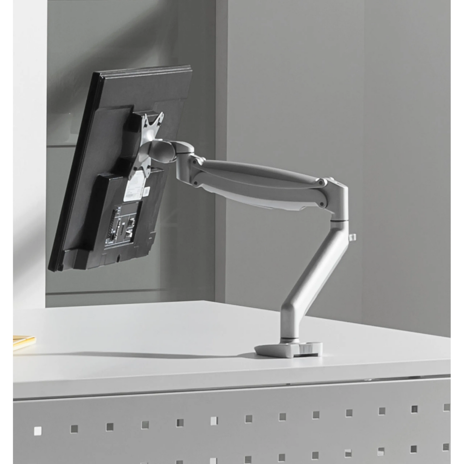 Silberner, flexibler Bildschirmarm des Zubehörs CPSA von hjh OFFICE PRO