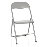Grauer Klappstuhl TUDELA BASIC mit gepolsterter Sitzfläche und Rückenlehne von hjh OFFICE – 360-Grad-Ansicht (Frontansicht 15°)