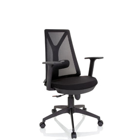 Homeoffice-Bürostuhl FALUN BASIC in Schwarz mit Netzrückenlehne und Armlehnen von hjh OFFICE