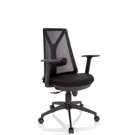 Homeoffice-Bürostuhl FALUN BASIC in Schwarz mit Netzrückenlehne und Armlehnen von hjh OFFICE