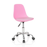 Rosa Kinderdrehstuhl FANCY II mit glänzender Chrombasis und Rollen von hjh OFFICE