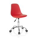 Roter Kinderdrehstuhl FANCY II mit glänzender Chrombasis und fünf Rollen von hjh OFFICE