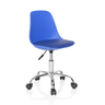 Blauer Kinderdrehstuhl FANCY II mit glänzendem Metallfuß und Rollen von hjh OFFICE