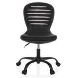 Schwarzer Homeoffice-Bürostuhl CASLA mit Netzrücken und Fußkreuz mit fünf Rollen von hjh OFFICE – 360-Grad-Ansicht (Frontansicht 0°)