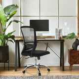 Home-Office-Bürostuhl STAR-TEC S in Schwarz mit Netzrückenlehne und Sternfuß von hjh OFFICE