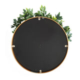 Rückseite der runden Pflanzenmatte LEAFLUXE WALL 2 in Schwarz mit goldfarbenem Rand von hjh LIVING