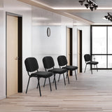 Vierfußstuhl XT 600 SW in Schwarz mit schlichtem Gestell in einem Flur von hjh OFFICE