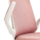 Weiße Armlehne und rosa Stoffbezug des Kinderdrehstuhls Swivelo von hjh OFFICE